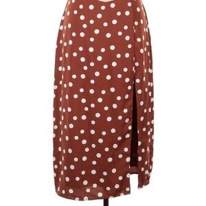 Abercrombie & Fitch Rust Polka Dot Midi Skirt